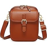 Vintage Messenger Bag Leather Crossbody Bags for Women Men Small Anti Theft Cross Body Shoulder Purse with Card Slots