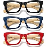 Hubeye Oprah Style Reading Glasses for Women Men Blue Light Blocking Computer Square Readers with Spring Hinge