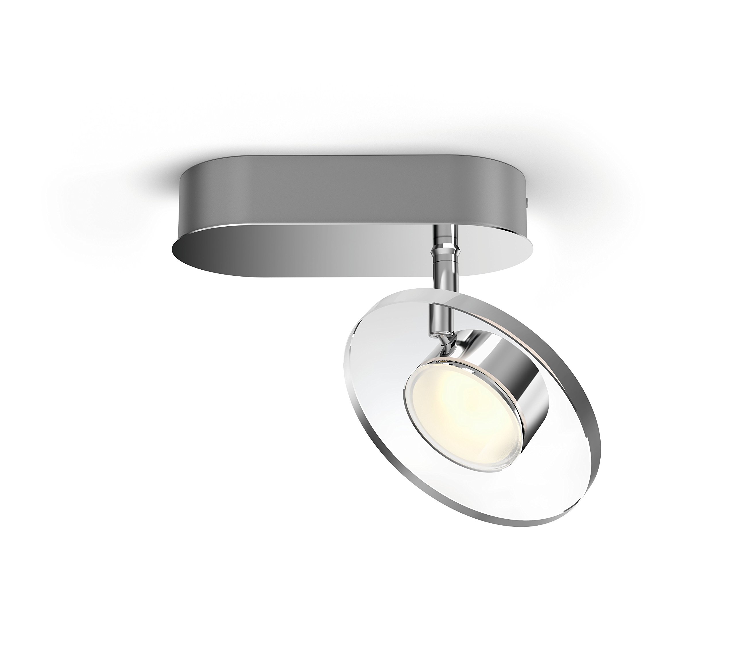 Philips myLiving Glissette WarmGlow Dimmable LED Spotlight, Metal, Chrome, 4.5 W