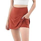 ODODOS Women's Athletic Tennis Skorts with Pockets Built-in Shorts Golf Active Skirts for Sports Running Gym Training