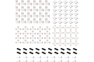 RUIRUI 4-Pin 10mm RGB LED Light Strip Connectors,140 Pieces Solderless and Gapless Adapter Terminal, Cuttable T, L and X Shape for SMD 5050 RGB LED Strips Extension and Connection (4Pin10mm Connectors kit)