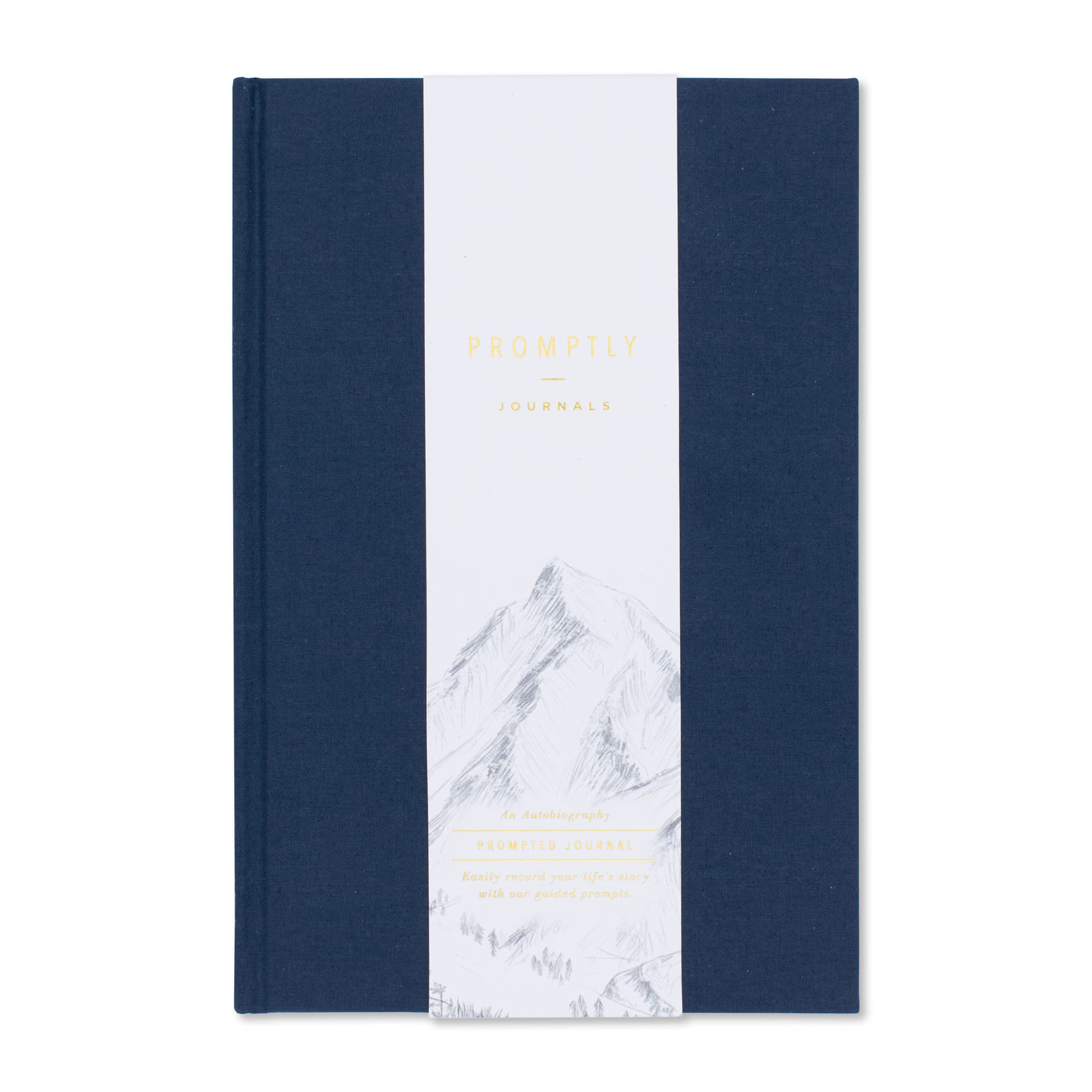 Photo 1 of Promptly Journals, My Autobiography: From Birth to Golden Years (Navy Blue, Linen) | Prompted Autobiography Journal | Life Story Journal | Journal for Preserving History