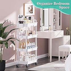 SUNALLY 4 Tier Rolling Utility Cart with