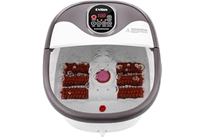 Ovitus Foot Spa Bath Massager with Heat, Bubble Jets and 6 Electric Long Massage Rollers, Pedicure Stone Mani/Pedi Soak Tub Home Bucket Heating Foot shiatsu-spa Machine Relax Foot Pressure