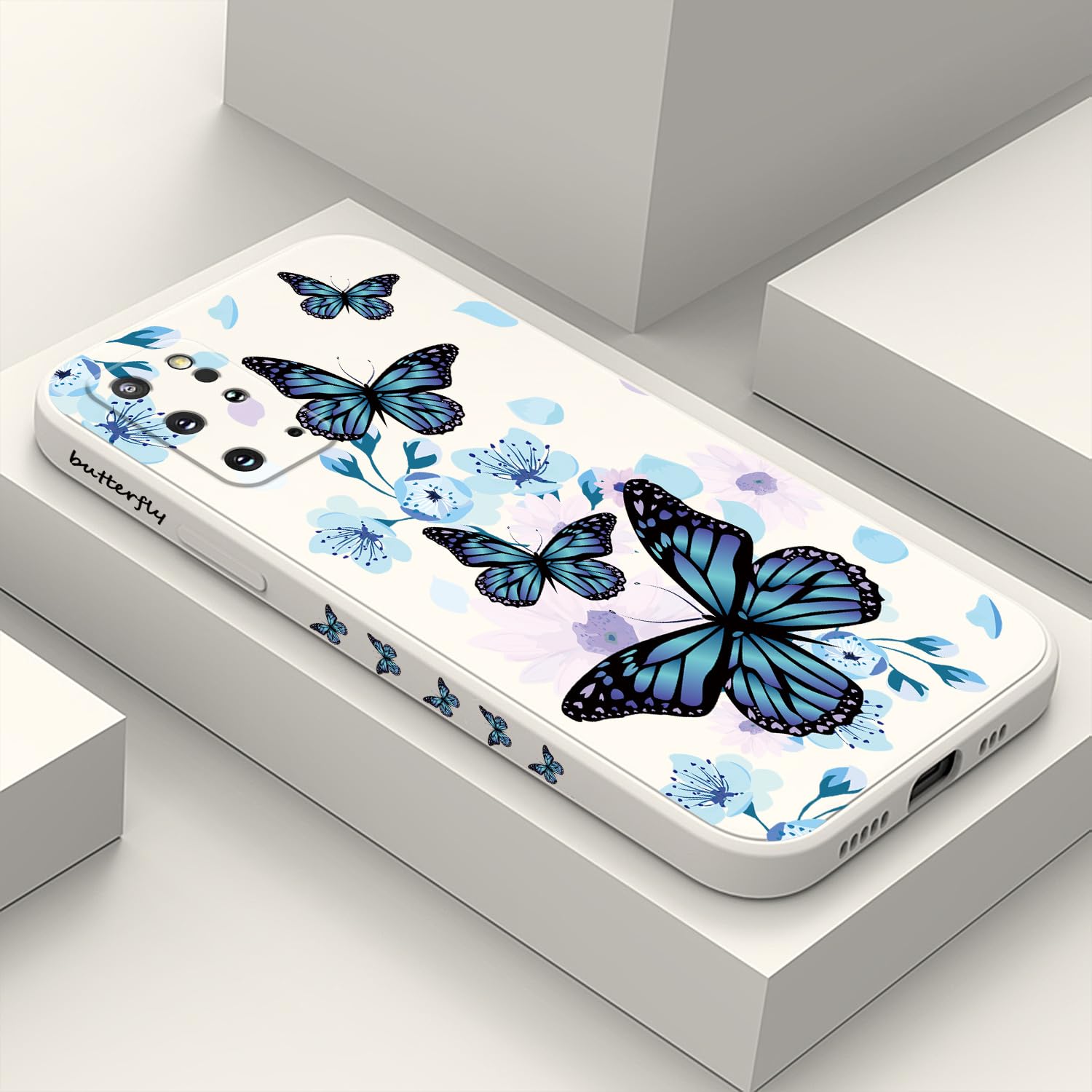Photo 1 of LEECG for Samsung Galaxy S20 Plus Case Creative Flower Pattern Design Dropproof Slim Protective for Galaxy S20 Plus Phone Cover 6.7 inch-Aurora Butterfly White