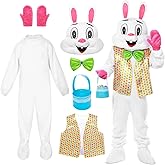 Harsever Easter Bunny Costume Adult,6 Pcs Easter Rabbit Bunny Suit Mascot Fancy Dress