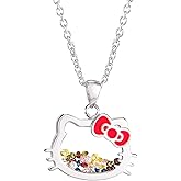 Hello Kitty Sanrio Womens Shaker Pendant Necklace 18" - Silver Plated Necklace Officially Licensed