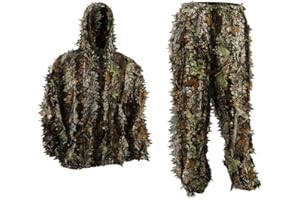 Zicac Outdoor Camo Ghillie Suit 3D Leafy Camouflage Clothing Jungle Woodland Hunting