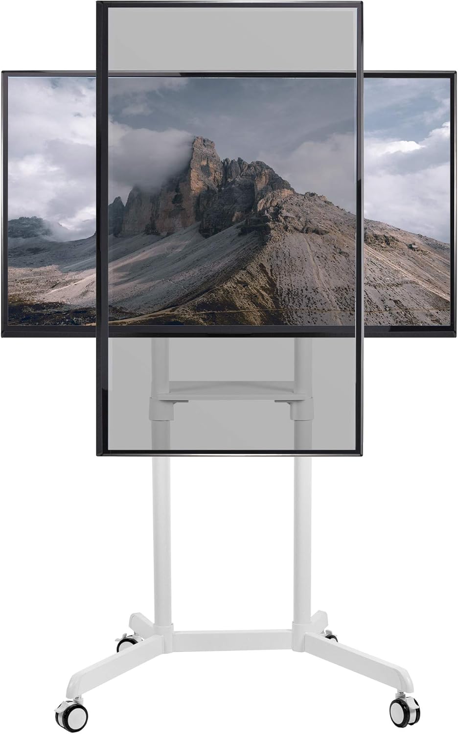 VIVO Mobile Premium TV Cart for 37 to 70 inch Flat Screens, Samsung Digital Flipchart, Microsoft Surface Hub 2S, Luxury Portrait to Landscape TV Display Stand with Wheels, White (STAND-TV02PW): Home Audio & Theater