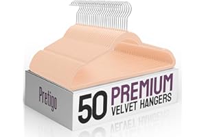 Pretigo Premium Velvet Hangers 50 Pack, Non-Slip Clothes Hangers Pink, Space-Saving Velvet Clothes Hangers for Coats, Pants & Dress, Sturdy Heavy Duty Felt Hangers 360° Swivel Hook, Elegant Wardrobe
