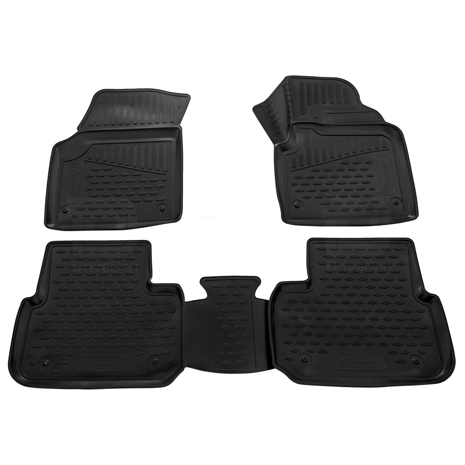 Novline MAT506 Custom Tailored Fit Black Rubber Floor Mats Set
