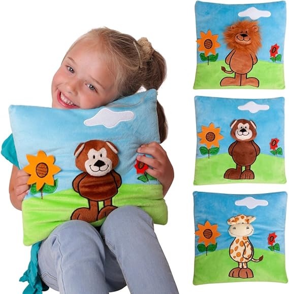 Pack Of 3 Cute Kids Cushions 30 X 30 Soft Kids Cushion With 3D Effect