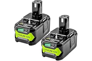 POWTREE Upgraded 8.0Ah 2Packs P108 18V Battery Compatible with Ryobi 18V ONE+ Battery Replacement P102 P103 P104 P105 P107 P109 P122 PBP002 PBP003 PBP004 PBP005 RB18L50 Cordless Tool Batteries with Indicator