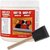 Gotta Grip-It Non-Slip Rug Fixative Gum 16 Oz + 2inch Jen Foam Brush - Safe and Easy to Use, Machine Washable and Dryer Safe, Backings Adhesive, Natural, Pack with 1 Jen Foam Brush
