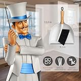 MR.SIGA Dustpan and Brush Set Bamboo Handle Portable Cleaning Combo White 1 Set view 2