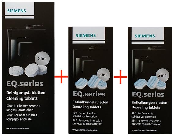 SIEMENS TZ80001 10 Reinigungstabletten + 6 Entkalkungstabletten TZ80002 für EQ