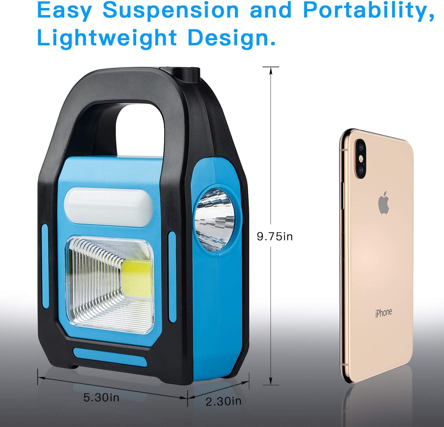 1 Pack 3 IN 1 Solar USB Rechargeable Brightest COB LED Camping Lantern, Charging for Device, Waterproof Emergency Flashlight LED Light - - 