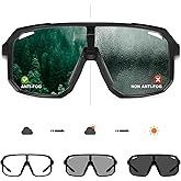 KAPVOE Photochromic Cycling Glasses for Men Women Mountain Bike Sunglasses Anti-fog Sunglasses for Outdoor K62
