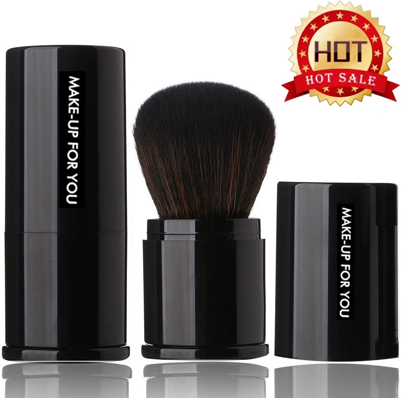 E-Beshiny Kabuki Brush Makeup Minerals Powder Brush Face Foundation Blush Brush Travel Retractable Makeup Brush Cosmetic Tool