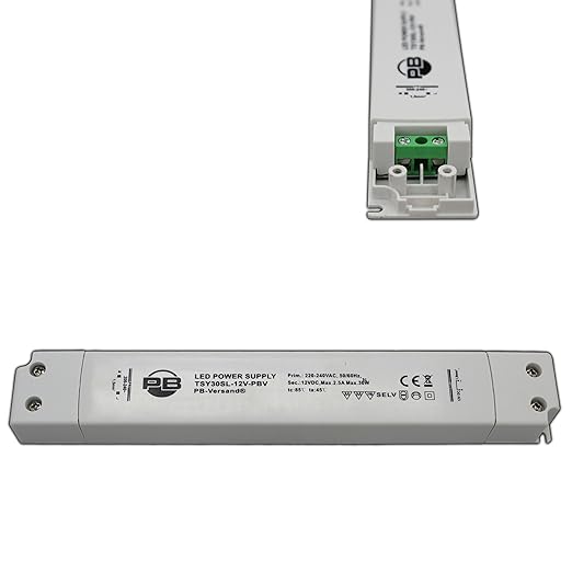30 Watt LED Leuchmittel Trafo 12V DC Ultraflach länglich (sehr flaches Design) 1-30 Watt Netzteil Treiber Transformator MM Mö