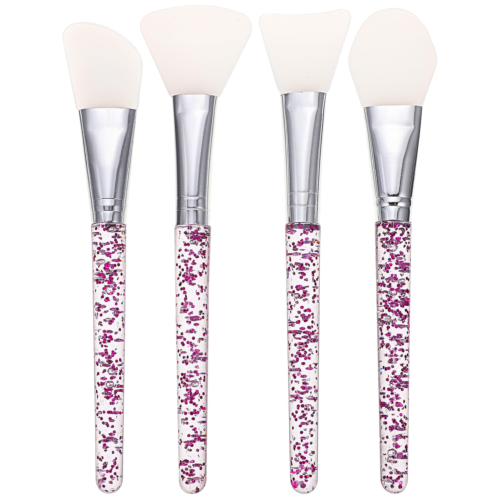 Beavorty 4pcs Facial Mask Brush Silicone Face Mask Brush Applicator Facial Mud Applicator Cosmetic Mud Mixing Tools for Applying or DIY Makeup Tool