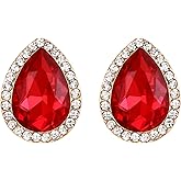 EVER FAITH Women's Austrian Crystal Wedding Teardrop Stud Earrings
