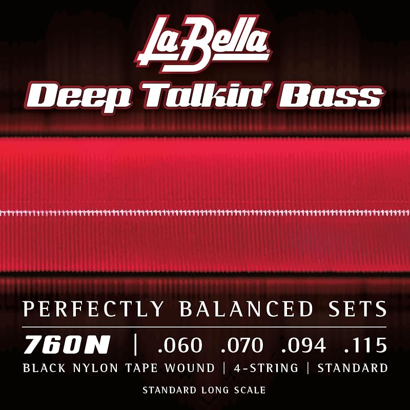 La Bella 760N Black Nylon Tape Wound Bass Strings Set 60/115