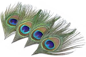 Lot de 20/50 plumes de paon naturelles avec grands yeux pour bricolage, artisanat, art, carnaval, mascarade, masque de Noël, 