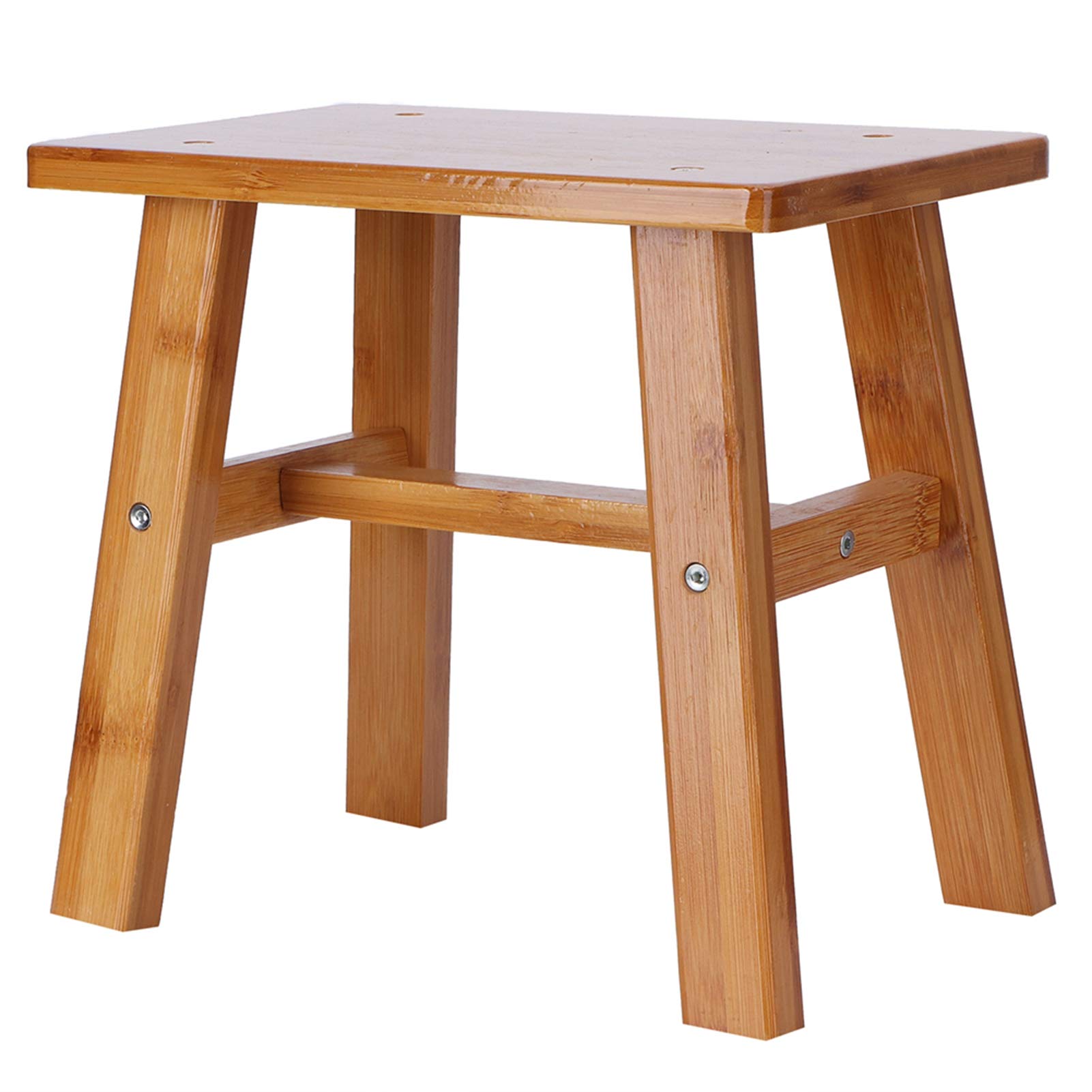 Hyuduo Bamboo Folding Stool for Kids Adjustable Height Footrest Bench Compact Foldable Step Stool for Bathroom Living Room & Home Use