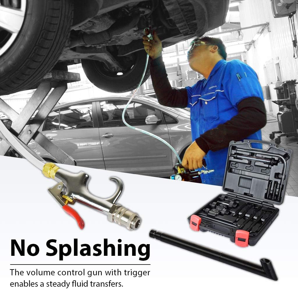 Automotive ATF Oil & Fluid Dispenser Refilling System Pump with 15 Adapters Set FIRSTINFO 12.5