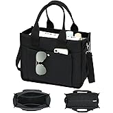 Fammart Large Canvas Tote Bag for Women with Zipper & Compartments, Crossbody Laptop Bags for Work College Travel