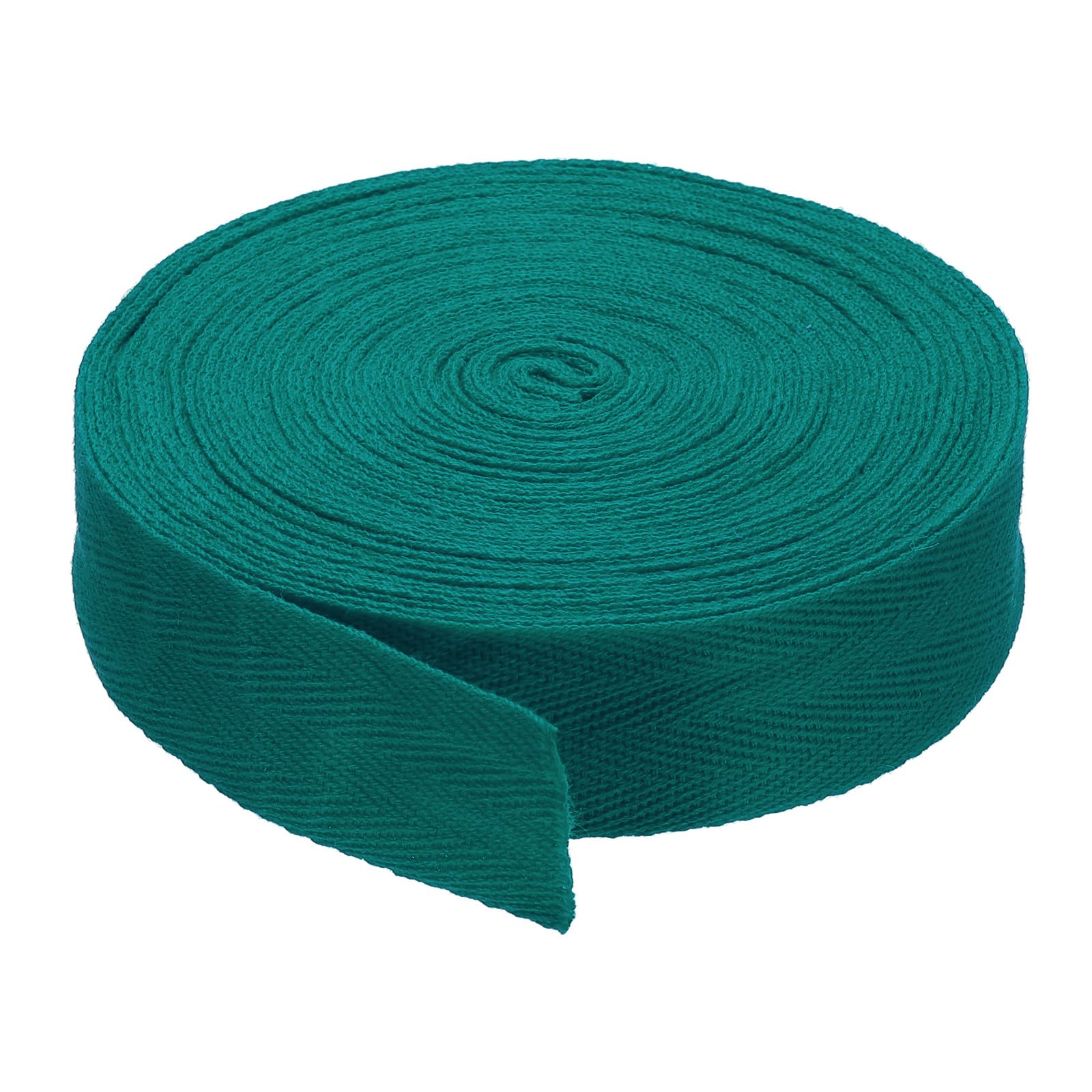 PATIKIL 1"/2.5cm Cotton Twill Tape 10 Yards Cotton Ribbon Bias Binding Tape Herringbone Webbing Trim for Sewing Gift Wrapping Craft DIY Dark Green