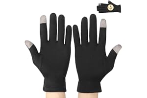 Segbeauty 8 Counts Black Cotton Gloves Touchscreen for Women and Men, 4 Pairs Hand Moisturizer Gloves with Elastic Band, Soft Sleeping Glove for Dry Hands Overnight, Spa Lotion Cotton Glove Liners