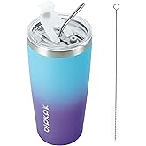 BJPKPK 20 oz Stainless Steel Vacuum Insulated Tumblers with Lids and Straw Reusable Travel Water Mug Double Wall Coffee Cup for Women and Men,Ocean Dream