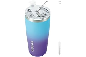 BJPKPK 20 oz Stainless Steel Vacuum Insulated Tumblers with Lids and Straw Reusable Travel Water Mug Double Wall Coffee Cup for Women/Men,Ocean Dream