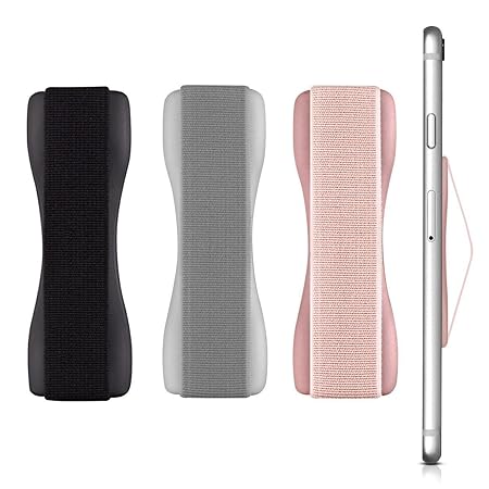 3 x Leathlux Finger-Halterung Griff, Smartphone Halter für Verbesserte Einhandbedienung | Für iPhone 7, Samsung Galaxy S8, Ho