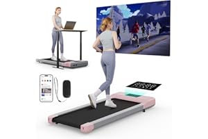 MJWW Smart Walking Pad Treadmill, Under Desk Treadmill with Pitpat APP, Portable Treadmills for Home & Office, 2.5HP Walking Pad Under Desk with Remote Control & LED Display, 300lbs Capacity