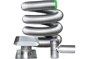 Rockford Chimney Supply 316 Stainless Steel Flexible Chimney Liner Tee Kit, 6 Inch x 25 Feet