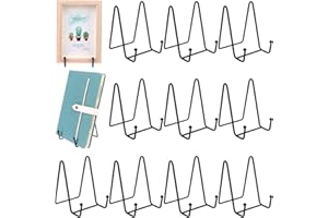 12 Pack 4.3 inch Plate Stands for Display Iron Plate Holders Easel Display Stand Metal Wire Frame Holder for Decorative Plate
