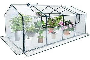 flowlamp Mini Greenhouse, Thickened PE Cover, 63" x 31.5" x 31.5" Waterproof UV-Resistant Portable Greenhouse for Outdoor Indoor Mini Green House Flowerpot Cover
