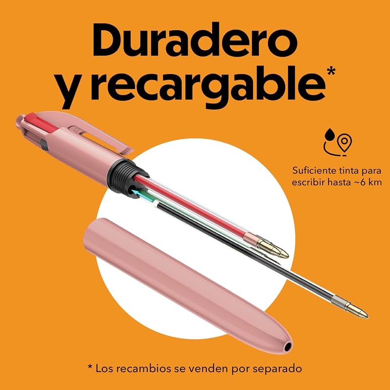 4 Cores: Tons Minerais Canetas de Ponta Média (1,00 mm) - Cores de Corpo Variadas, Pack de 5, Ótimos para material escolar, escritório e papelaria
