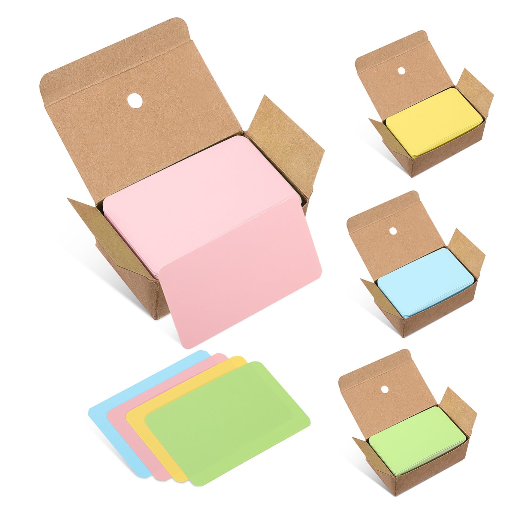 4 Boxes Blank Business Cards Blank Cards s Colored Index Color Index White DIY Word Carry Study Card Paper