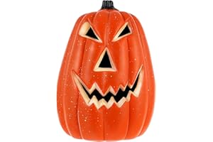 RQPQBO Halloween Pumpkin Lights Jack O Lantern Battery Operated Plastic Pumpkins Statue Light Up Pumpkin Halloween Lantern Halloween Table Decor Pumpkin Decor Cute Halloween Decor Indoor (Ellipses)
