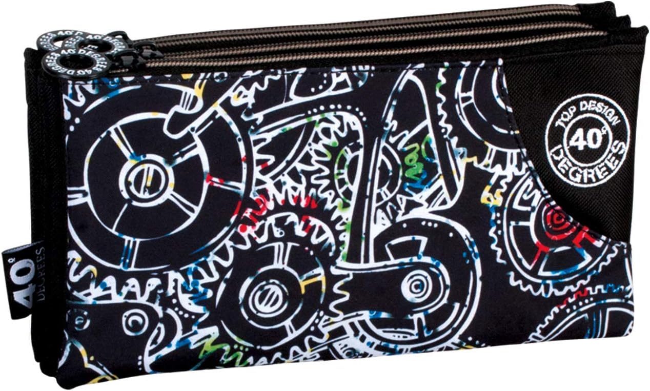 PERONA- Pencil Case, Black, White (56901)