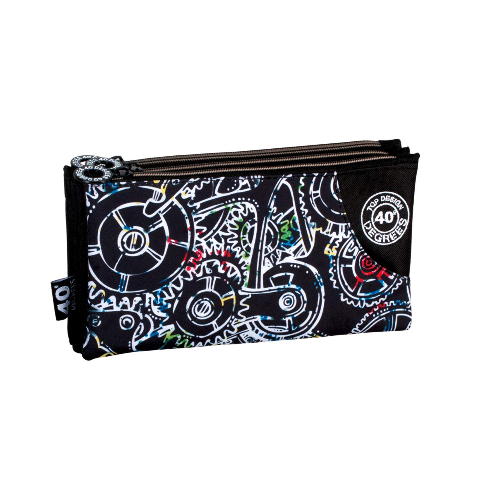 PERONA- Pencil Case, Black, White (56901)