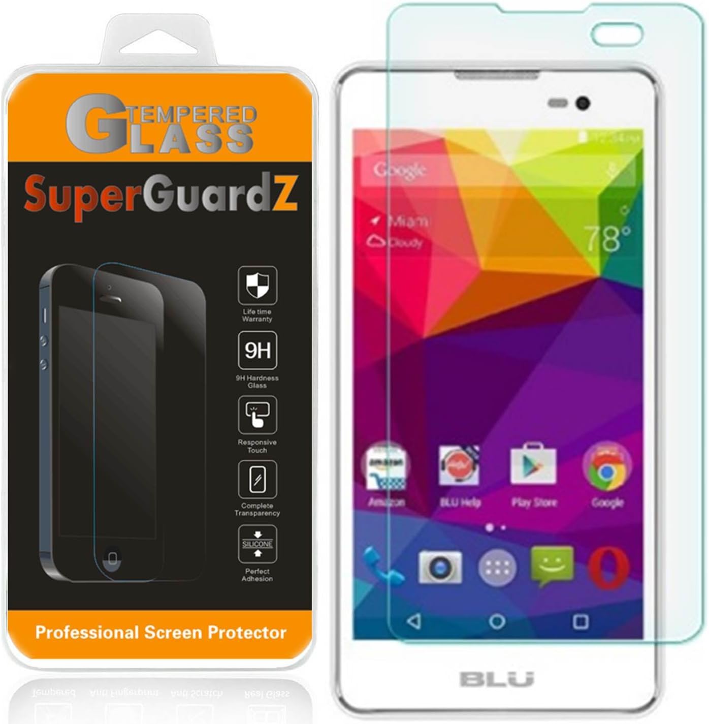 [2-Pack] BLU Advance 5.0 / BLU Dash M 5.0 Screen Protector [Tempered Glass], SuperGuardZ, 9H, 0.3mm, 2.5D Round Edge, Anti-Scratch, Anti-Bubble [Lifetime Replacement]