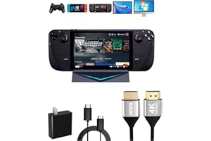 SIKROFEGEN Steam Deck Dock with Hdmi Cable and Tybe C Fast Charger 45W, 4K 1080P Output 6-in-1 Docking Station Set for Steam Deck with 4 USB-A 3.0