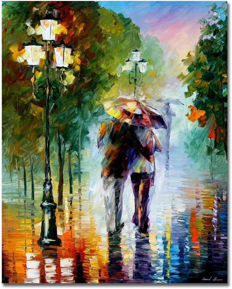 Amazon Com Liudao Paint By Number Kit Lover Walking In The Rain