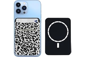 YesDoes Magnetic Phone Card Holder,Compatible with MagSafe,Stretchy Lycra Double Pocket Wallet,Credit ID Card Cash Pouch,Mag Safe Phone Sleeve Case,Design for iPhone 14,13,12 White