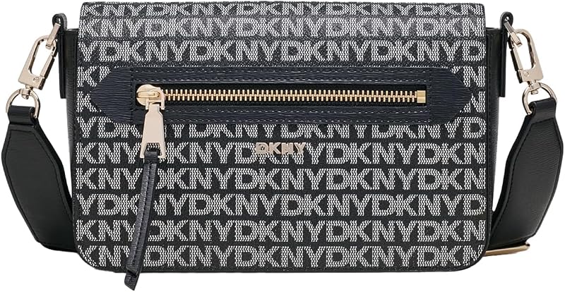 Women's Bryant Ave Mid Flap Crossbody, Black Logo-Black, One size